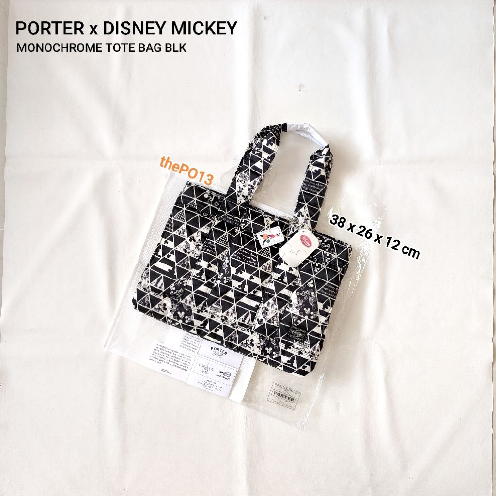 PORTER YOSHIDA X DISNEY MICKEY MONOCHROME TOTE BAG AUTHENTIC 100% BNWT