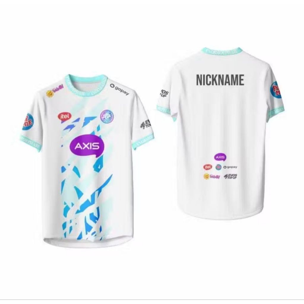 Jersey Evos E-Sport MPL Putih Free Nickname Bahan Dry Fit Premium - Full Printing