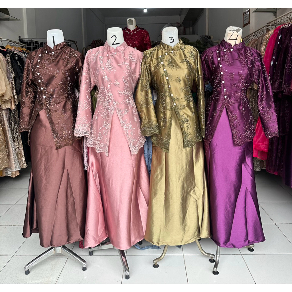 gamis brukat model duyung satin diamond