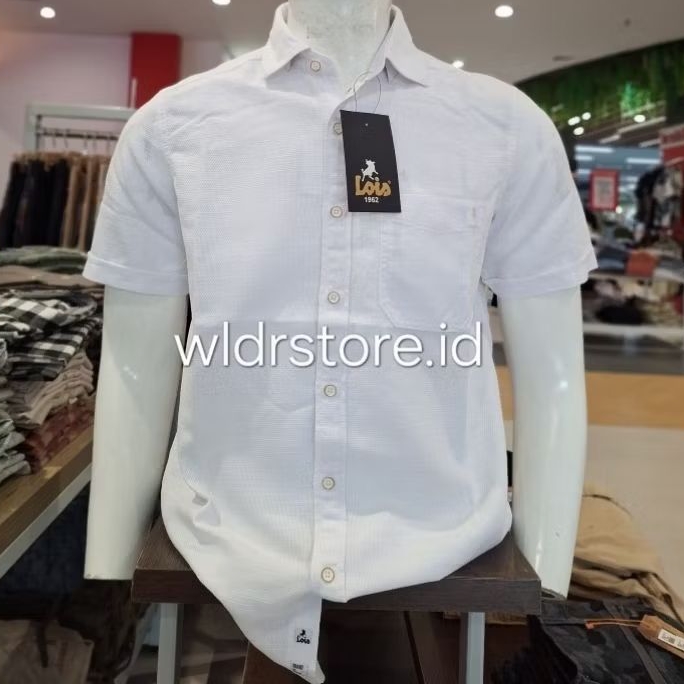 LOIS ORIGINAL KEMEJA PRIA PUTIH 006 SLIMFIT LENGAN PENDEK