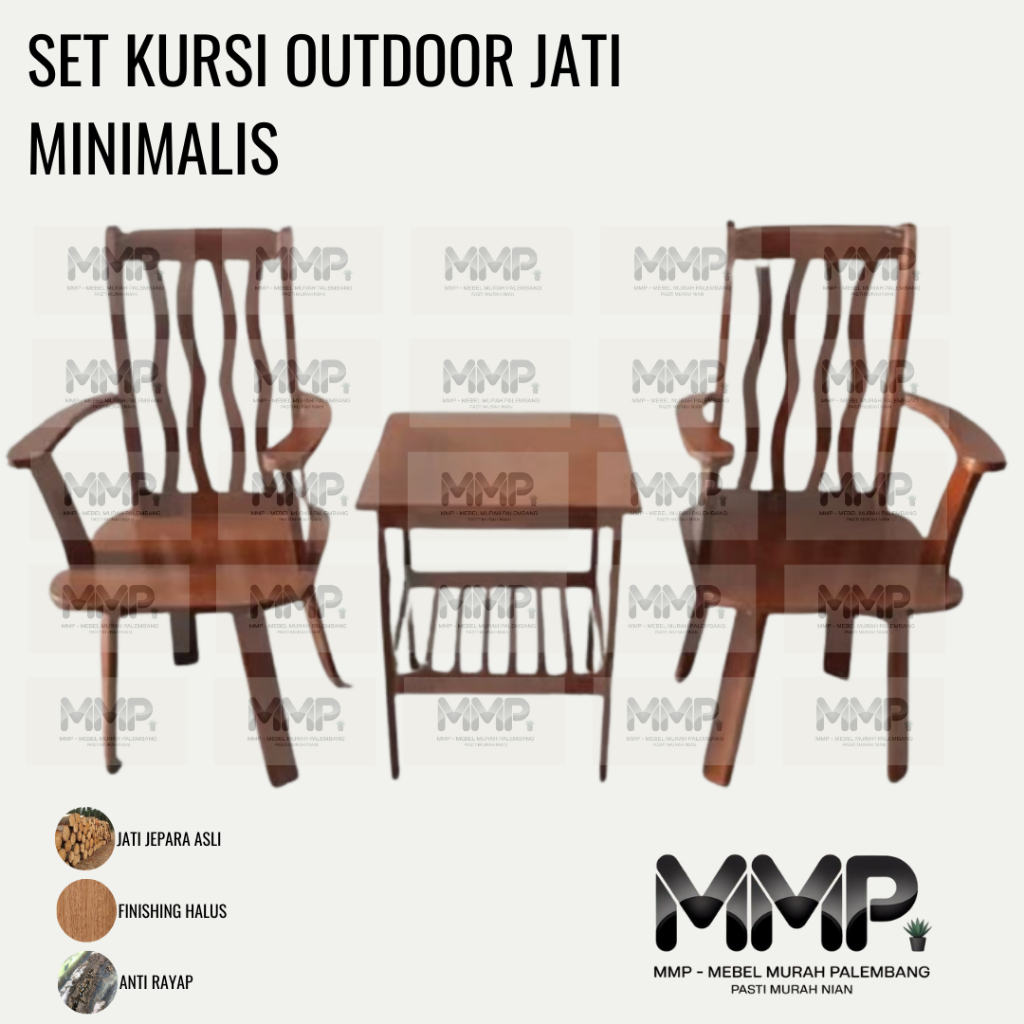 Set Kursi Jati Teras Outdoor | Kursi Outdoor Minimalis Jati Asli Jepara Murah Palembang