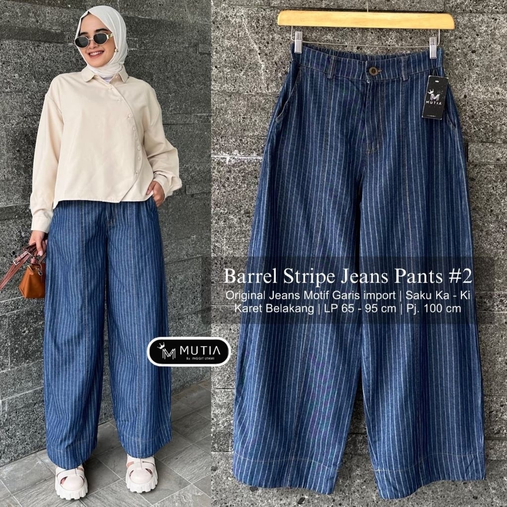 Celana Jumbo Kulot Barel Carla Wide Pants Jeans Premium Jumbo