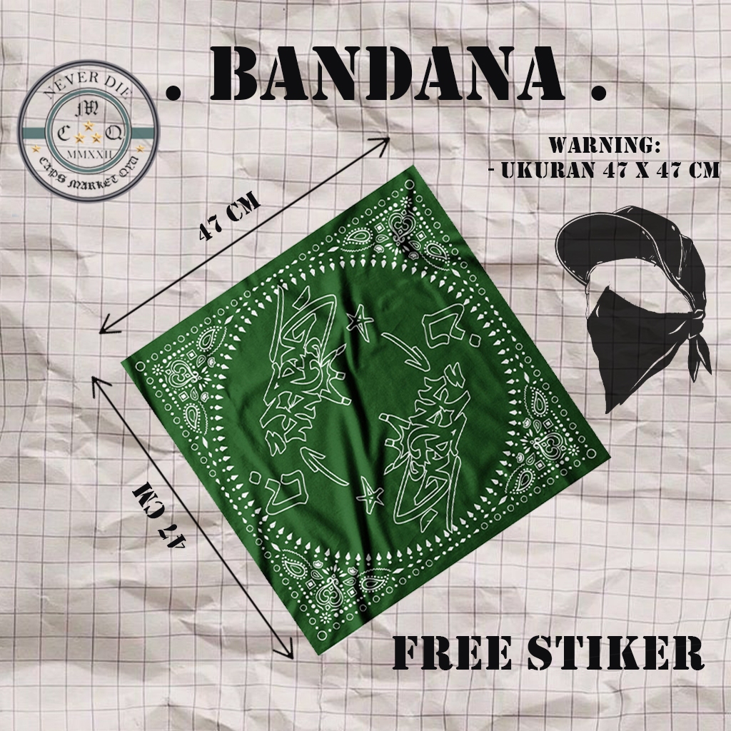 BANDANA SLAYER STREETWEAR KALCER / AKSESORIS UNISEX / BANDANA SLAYER BAND / SLAYER KALCER / BANDANA 