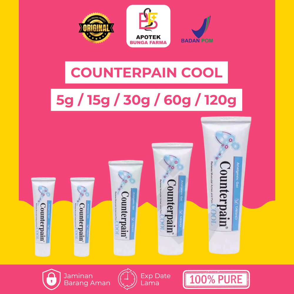 COUNTERPAIN COOL 5g / 15g / 30g / 60g / 120g - Gel Pereda Nyeri Otot dan Peradangan - Obat Luar Gel