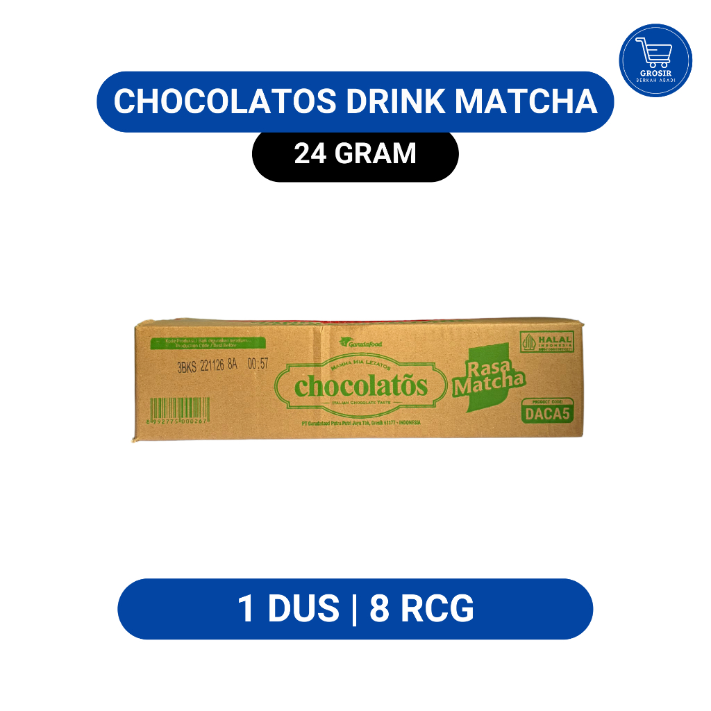 CHOCOLATOS DRINK MATCHA – 1 DUS (8 Renceng) | Harga Grosir | Stok Baru | Halal MUI