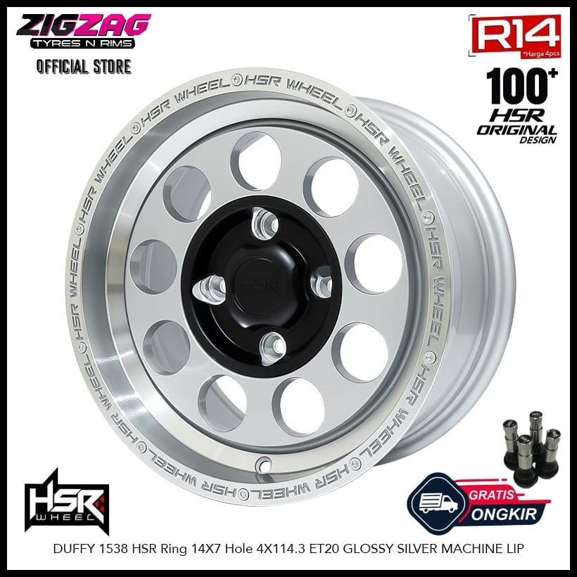 Velg Mobil Racing R14 HSR Duffy For Avanza Xenia Pelek Ring 14 Silver