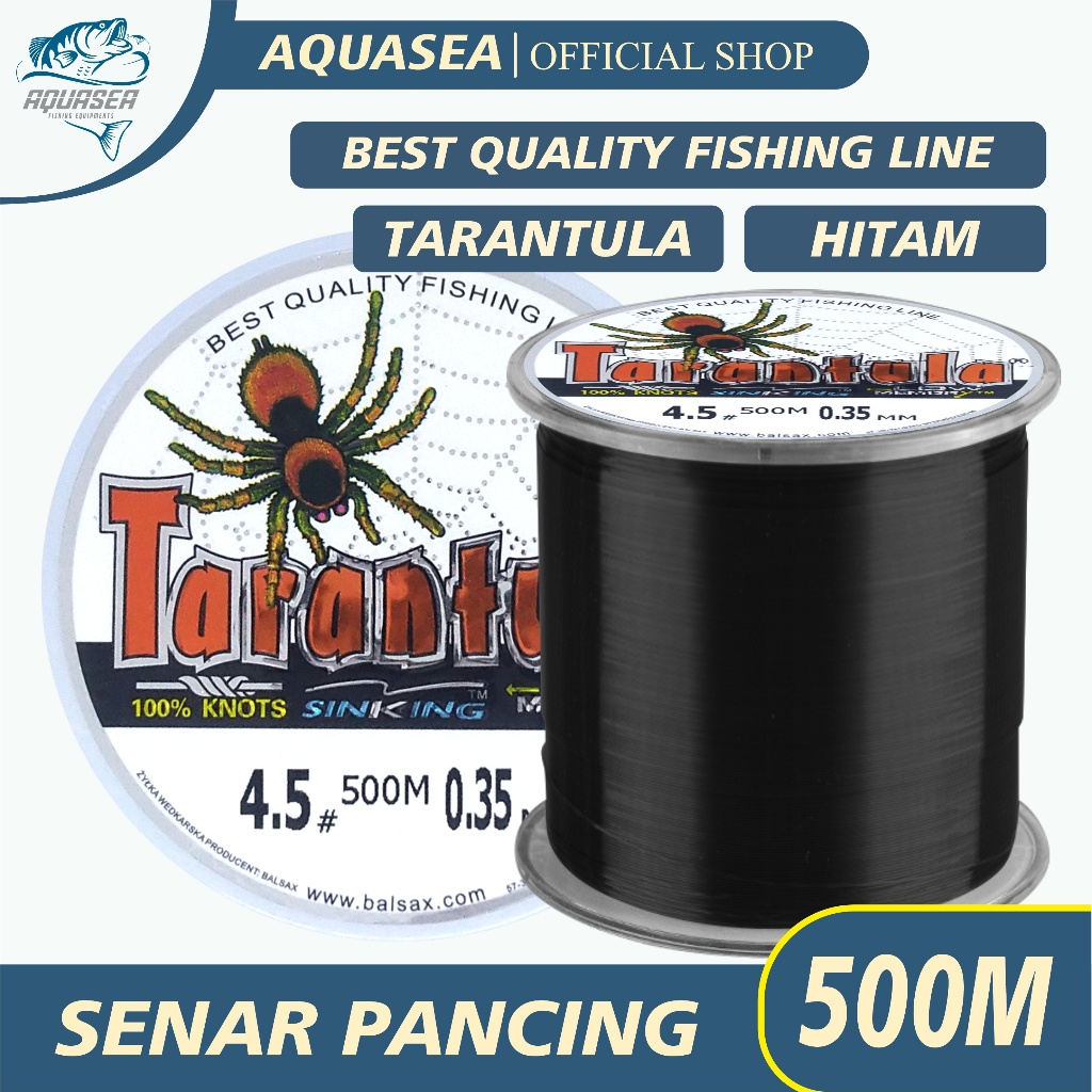AQUASEA Tali Pancing 500m Senar Pancing Tarantula HITAM Senar Kuat & Tahan Bahan Nilon