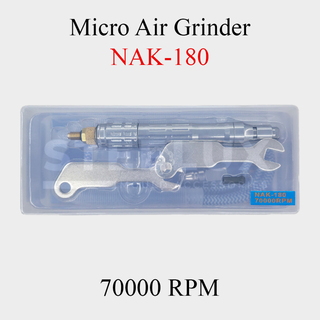 Micro Air Grinder NAK-180 70000 RPM 3mm Gerinda Angin Mini Die Kit Mata Bor Drimer