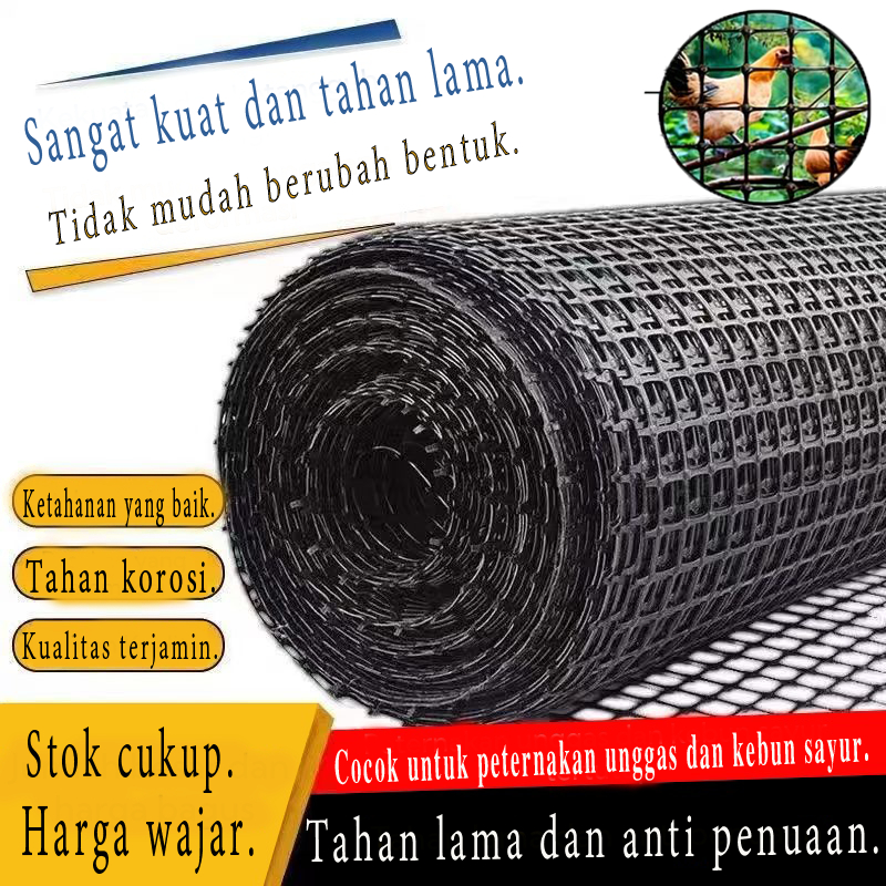 Jaring Plastik Hdpe 1 Roll Jaring Datar Plastik Kandang Ayam Mesh Ram Plastik PUTIH Lebar 1mm Alas L