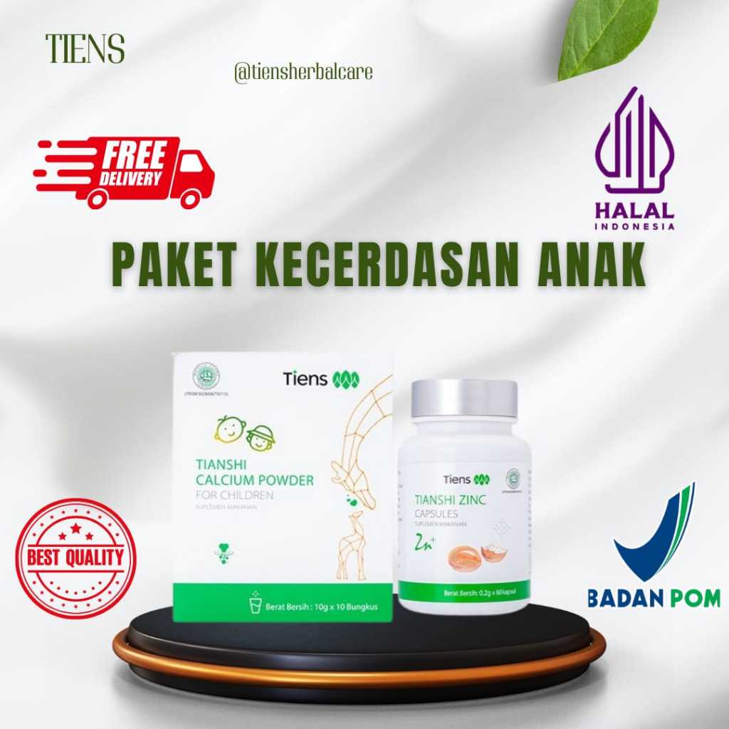 Nutrisi Anak - Vitamin Kecerdasan & Peninggi Badan Anak Susu Calsium Tiens & Zinc Tiens