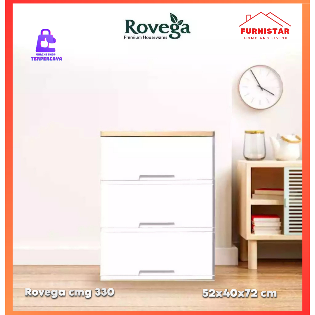 Rovega Lemari Plastik / Lemari laci Polos Rovega Magnum CMG 330