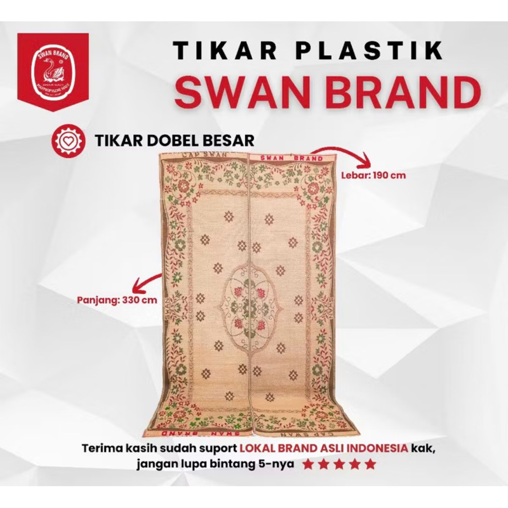 Tikar Swan Doble Besar 2x3 | Tikar Plastik Swan JUMBO | Tikar Lipat Swan