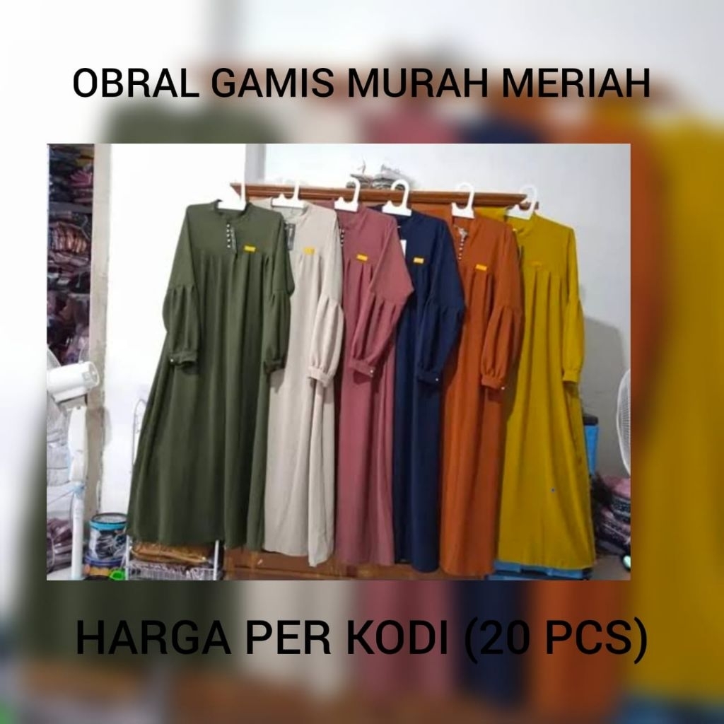 Baju Gamis wanita harga perkodi 20 pcs motif, warna dan ukuran random