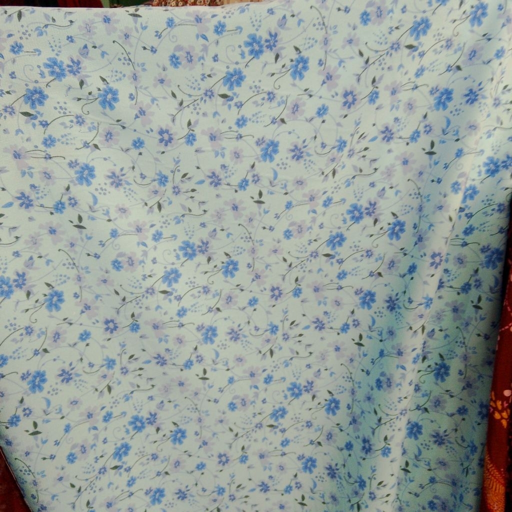 Kain Wolpeach Premium Motif Bunga Kecil Floral - Bahan Wolfis Meteran Untuk Gamis Jilbab Tunik Aj