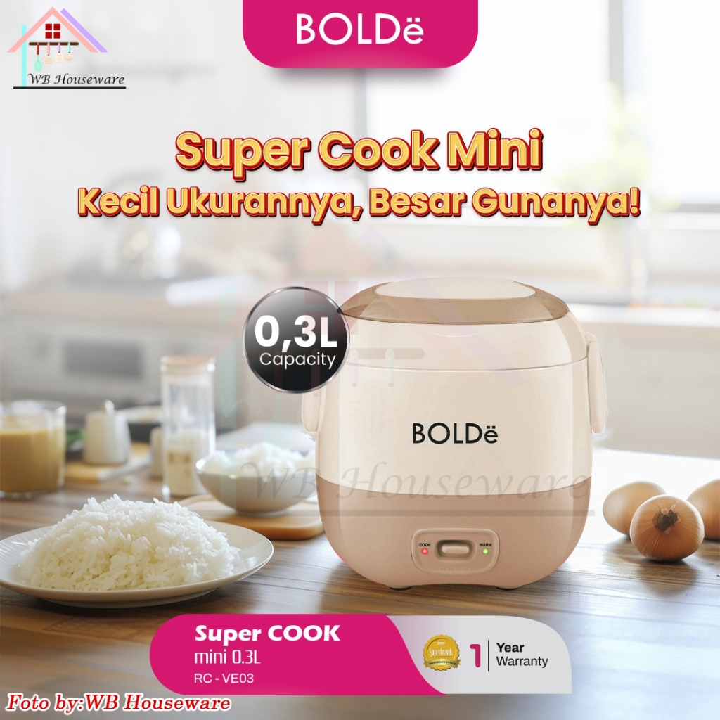 BOLDE supercook Panci mini rice cooker mini 0,3L portable / penanak nasi anti lengket