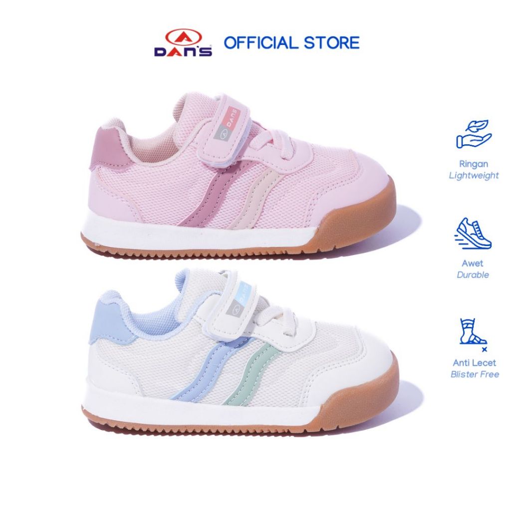 DANS - Sepatu Anak Perempuan - Willo (Baby) | Sneakers Berwarna Trendy & Stylish | Sol Empuk & Ringa