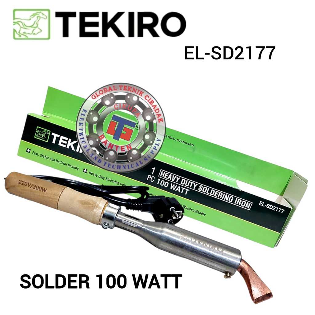 Solder 100 Wat Tekiro Gagang Kayu - Heavy Duty Soldering Iron 100 Watt