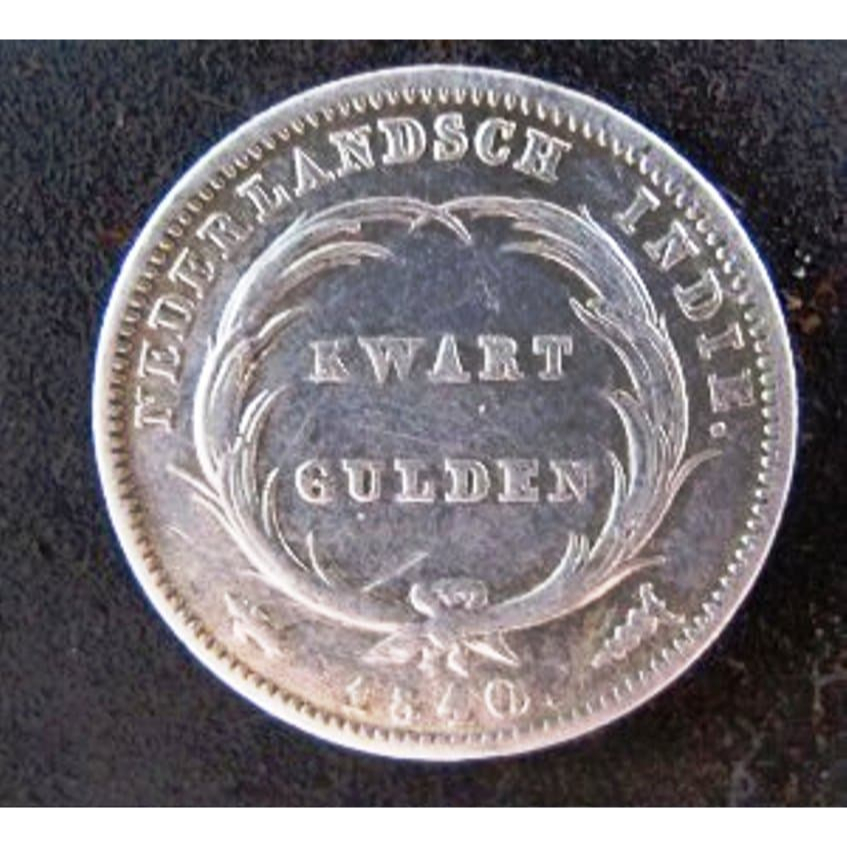 BL257 koin kwart gulden King Willem 1 1840 Nederlandsch Indie Perak