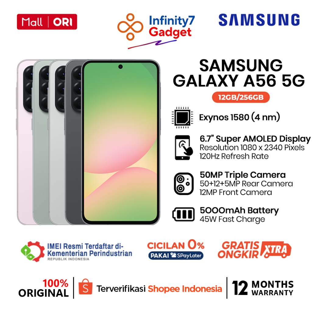Samsung Galaxy A56 5G 12GB+256GB - Garansi Resmi 1 Tahun