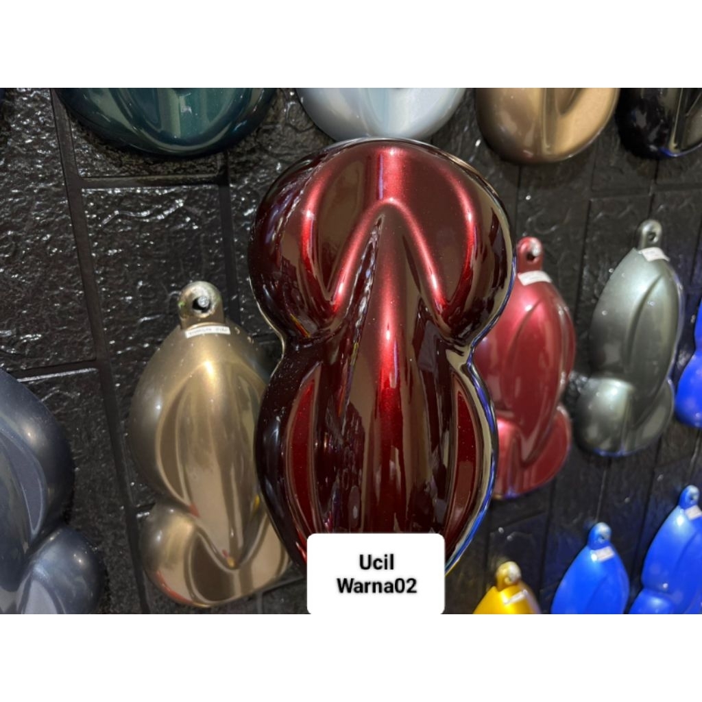 cat moonlight red pu + free dasaran hitam solid bahan pu