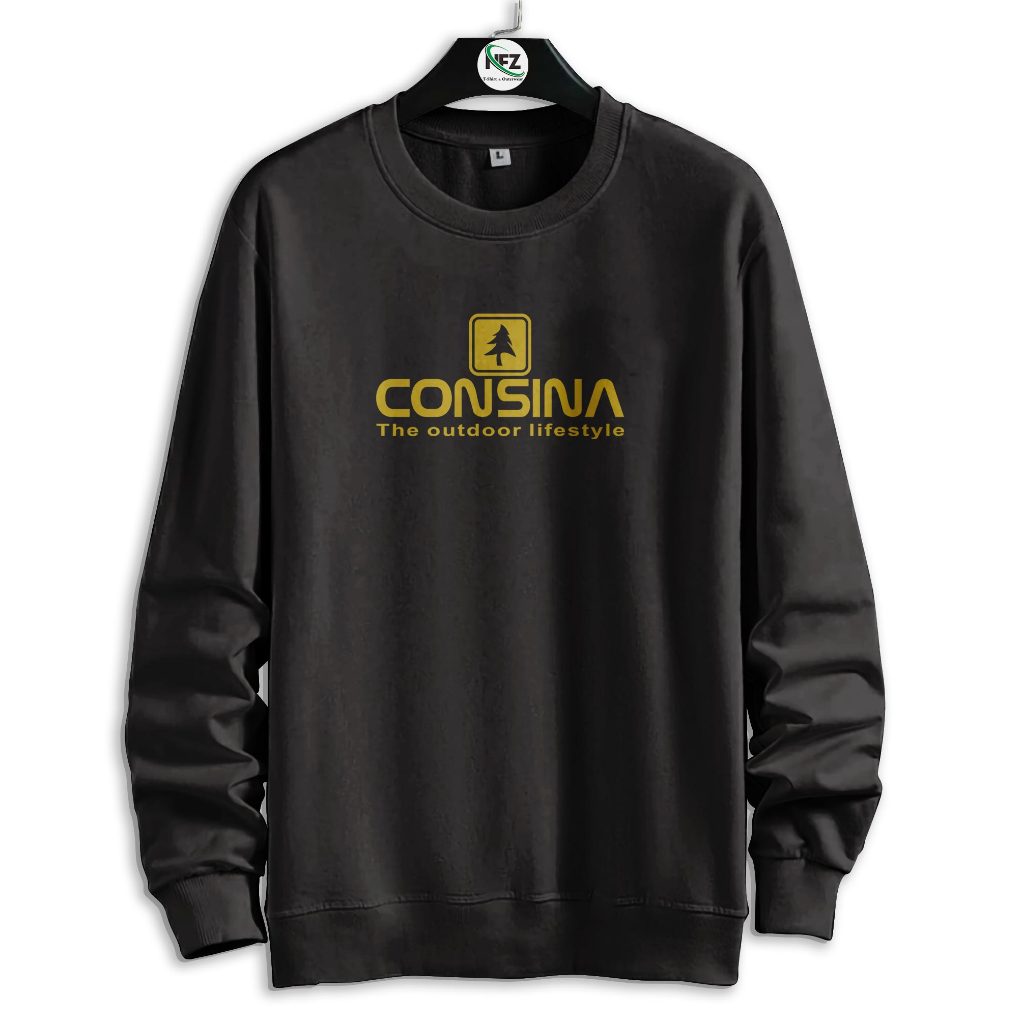 COD Sweater Distro CONSINA 01 Gold Premium Quality Sweater Tulisan Jaket Kata-Kata Hoodie Sablon S -