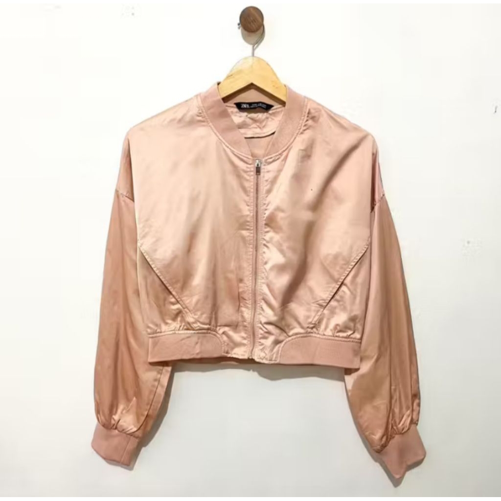 Zara original jacket bomber pink peach