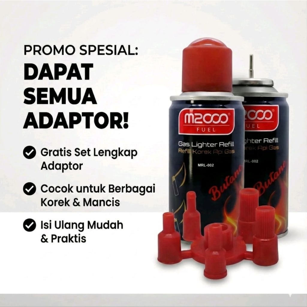 kaleng Gas isi ulang mancis , korek dan pemantik-m2000 80gr / M2000 Gas Lighter Refill 80gr - Isi ul