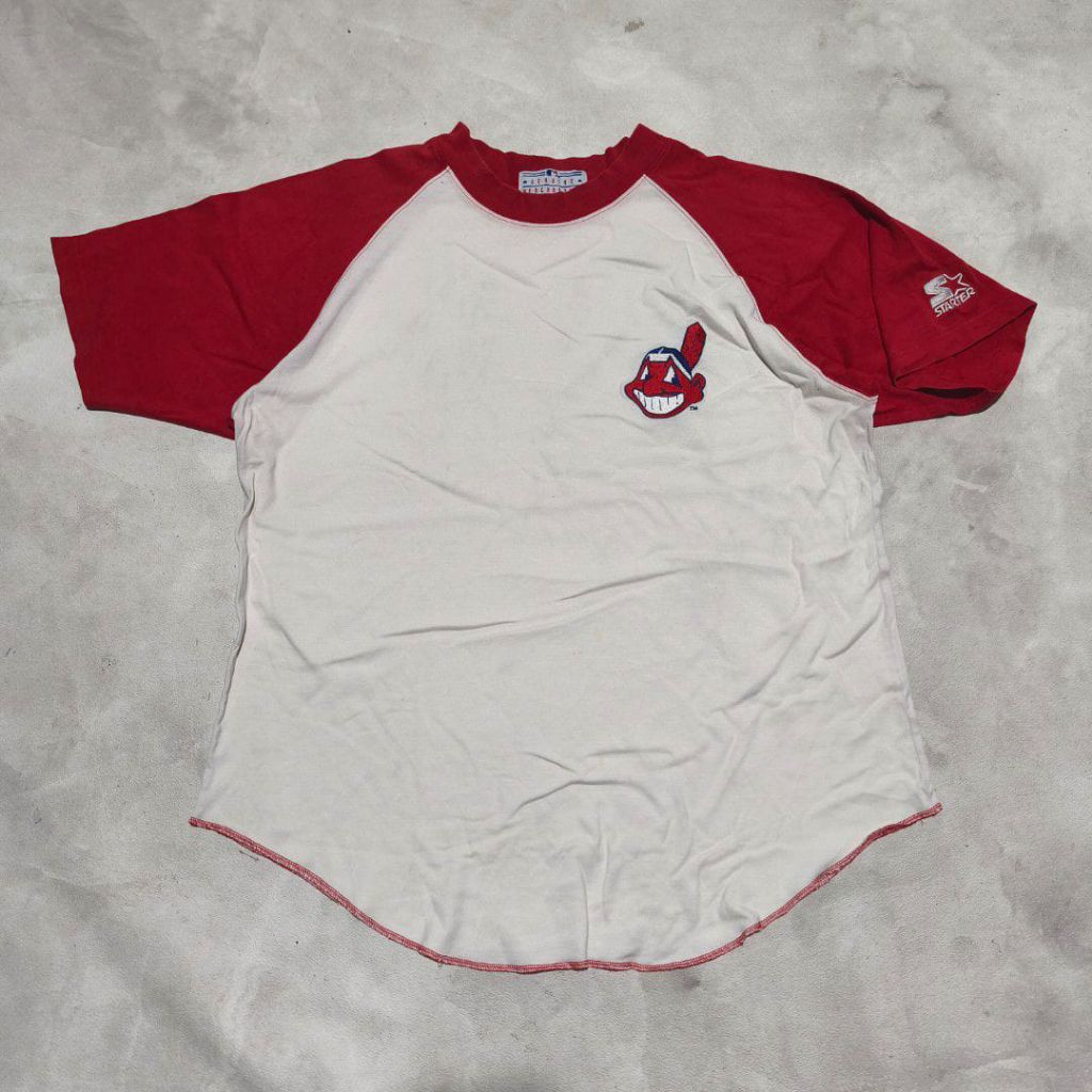 Baju kaos pria MLB starter merah putih