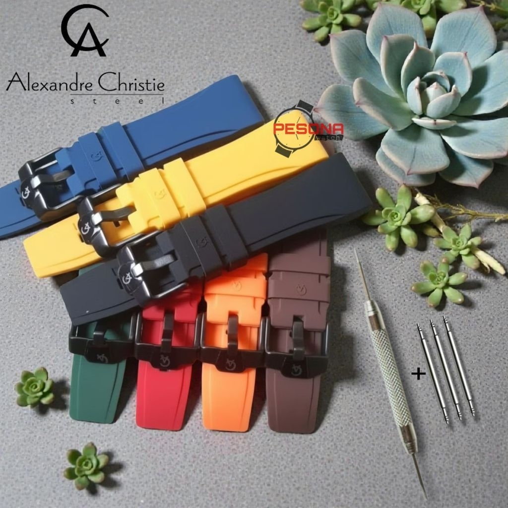 Tali Jam Karet Silikon Alexandre Christie, Strap Rubber Silikon Alexandre Christie