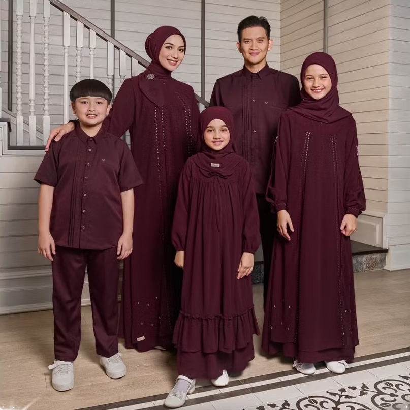 ETHICA ROYAL SHADE OF RUBY Sarimbit Keluarga Lebaran 2026 Family Set Muslim