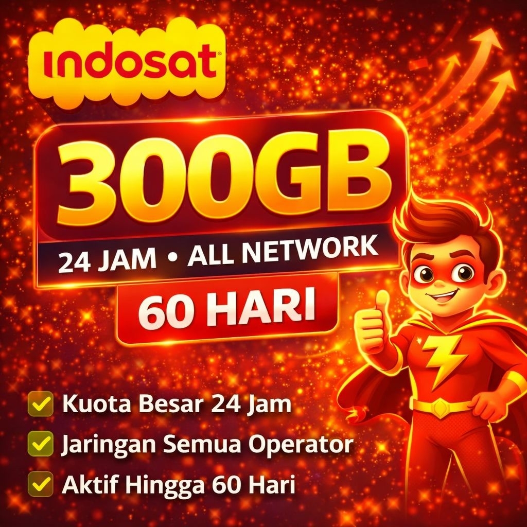 (Indosat Only4U Khusus Nomor Tertentu Gratis Pengecekan) Kuota Indosat 300GB 60 Hari | Kuota lebih b