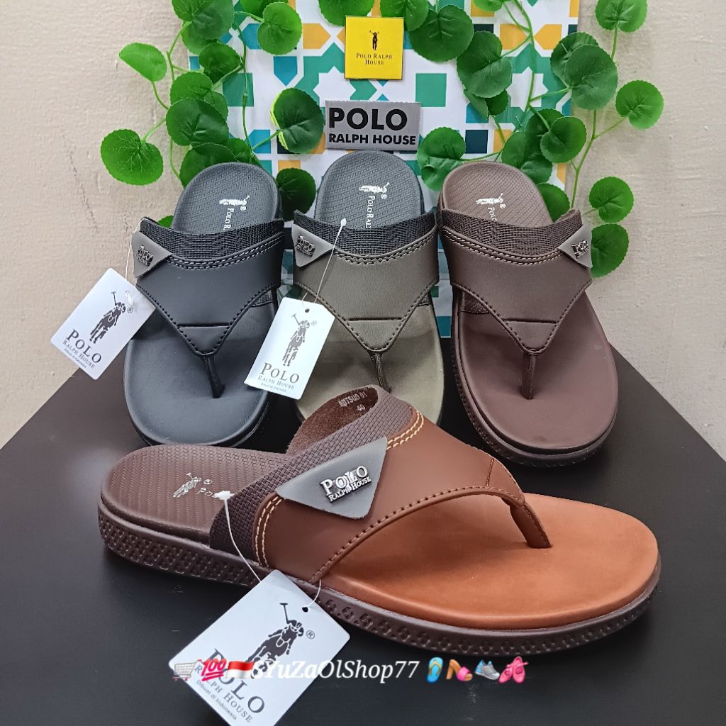 [Bisa COD/100% Original/Art MITSUO 01] Polo Ralph House Sandal Pria/Sandal Casual Pria/Sandal Slop/S