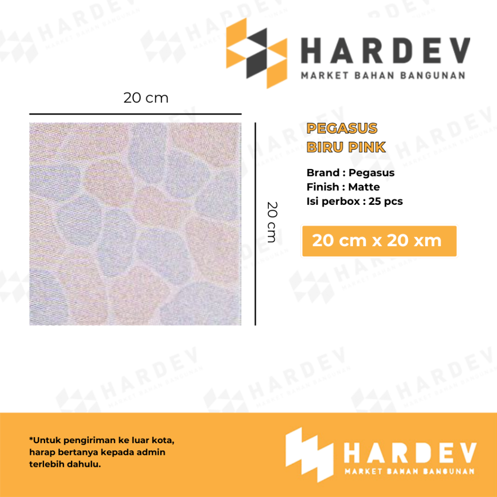 PEGASUS 20X20 PINK BIRU BATU - KERAMIK LANTAI