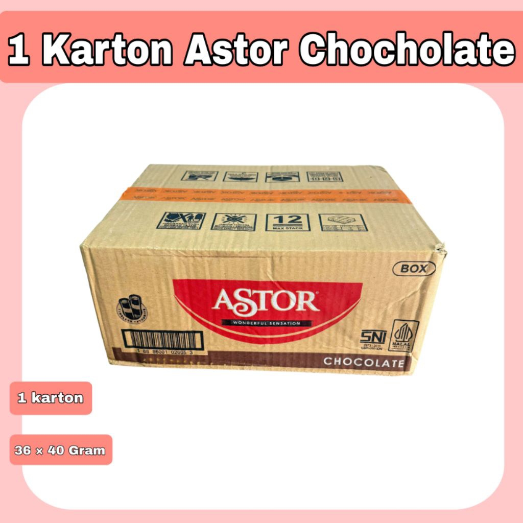 Astor Waferstick Coklat 40 Gr - 1 Karton Isi 36 Box @40 Gram