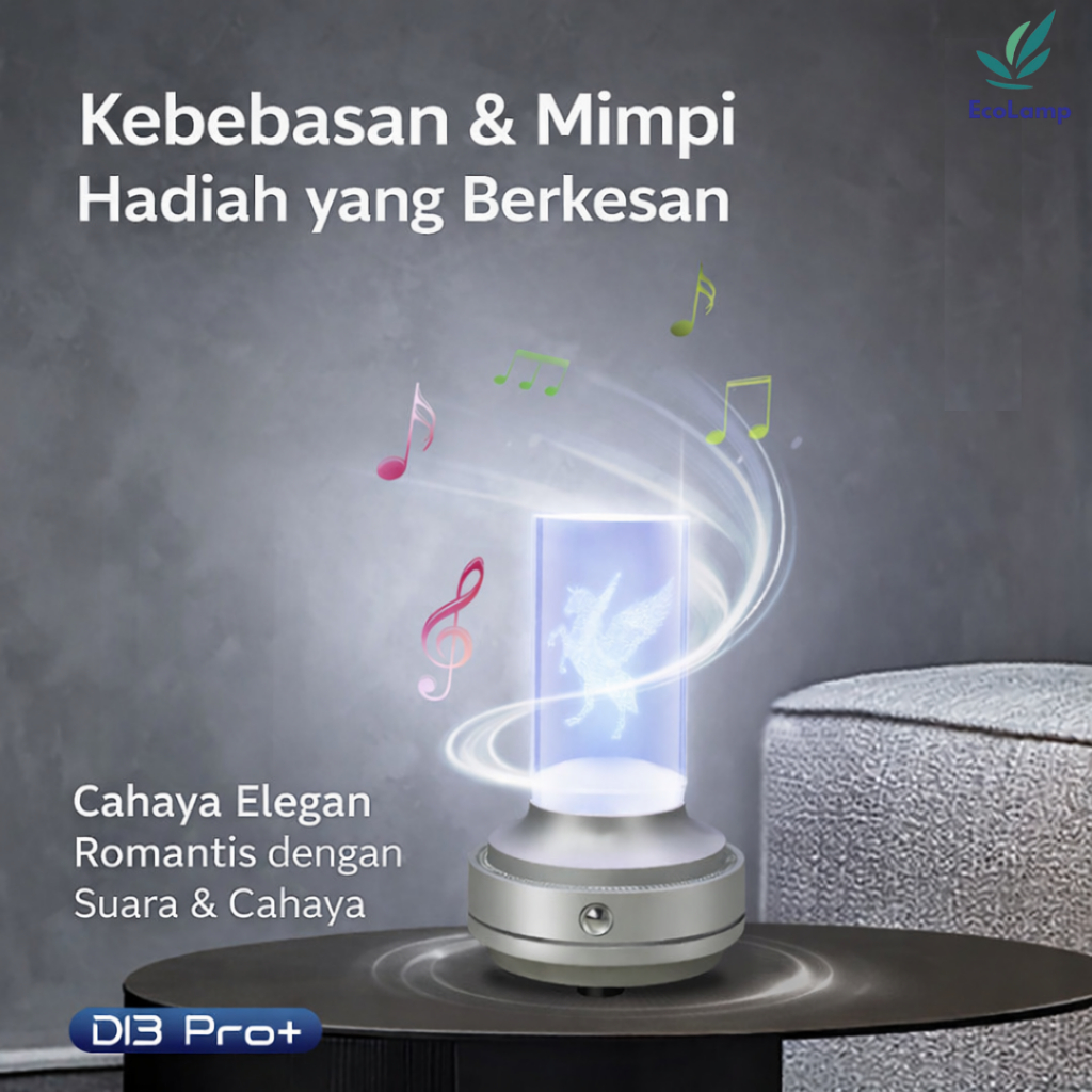 Lampu Kristal LED DI3 Bluetooth – Lampu Tidur Unik + Speaker Musik