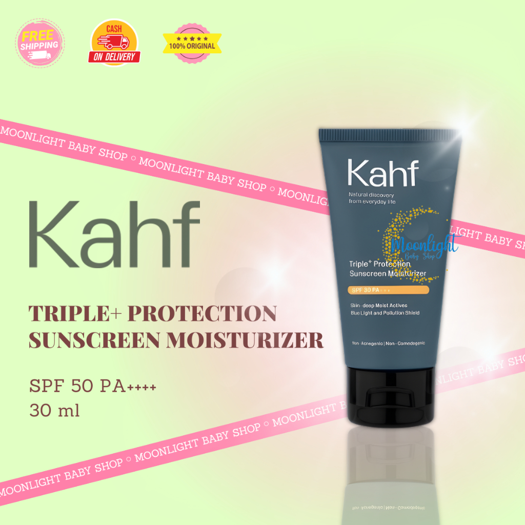 Kahf Triple+ Protection Sunscreen Moisturizer SPF 30 PA+++ 30ml | Perawatan Wajah Sunscreen Pria