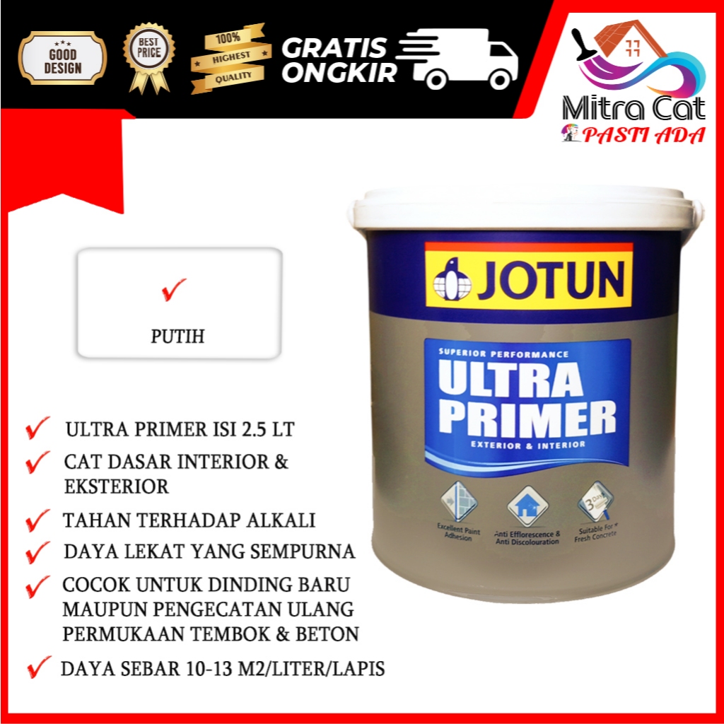 JOTUN 2.5LT ULTRA PRIMER PUTIH - READY MIX