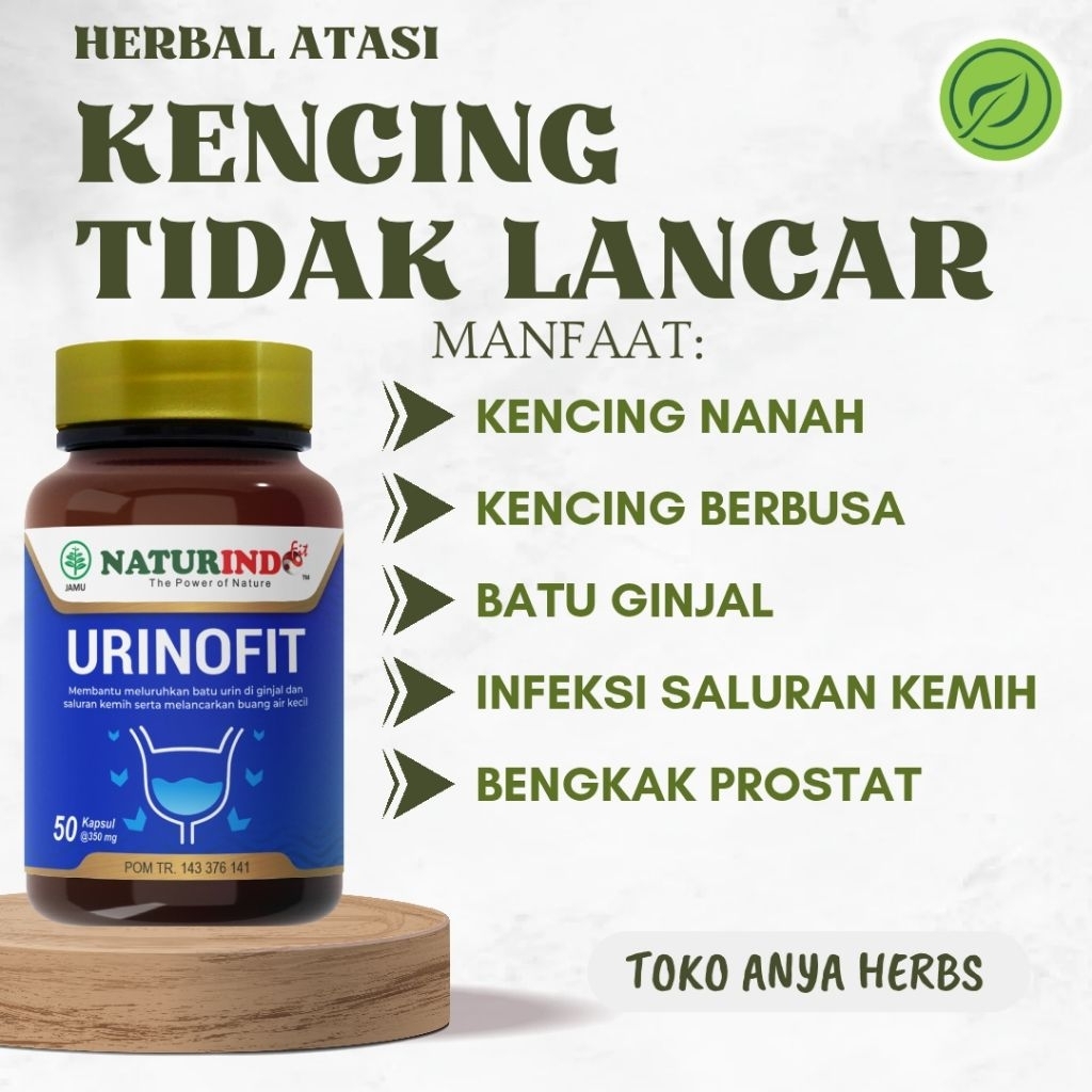 URINOFIT Obat Herbal Kencing Tidak Lancar Batu Ginjal Infeksi Saluran Kemih Kencing Nanah Naturindo