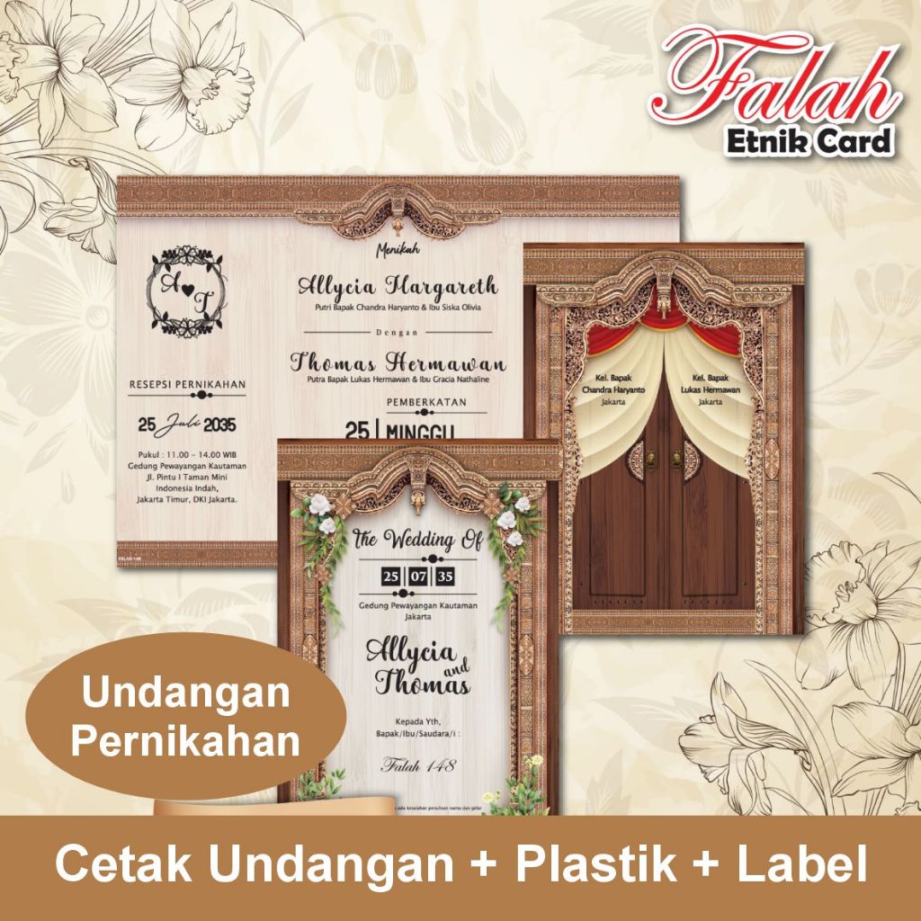 CETAK UNDANGAN PERNIKAHAN ADAT JAWA FALAH 147 - 148
