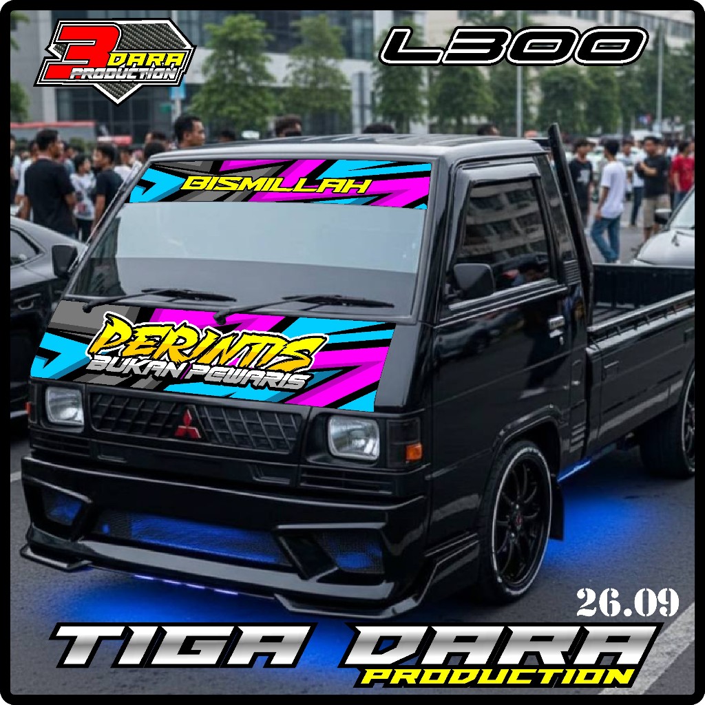 SATU SET STIKER KABIN DEPAN L300 + STIKER KACA DEPAN BEBAS CUSTOM TD.09