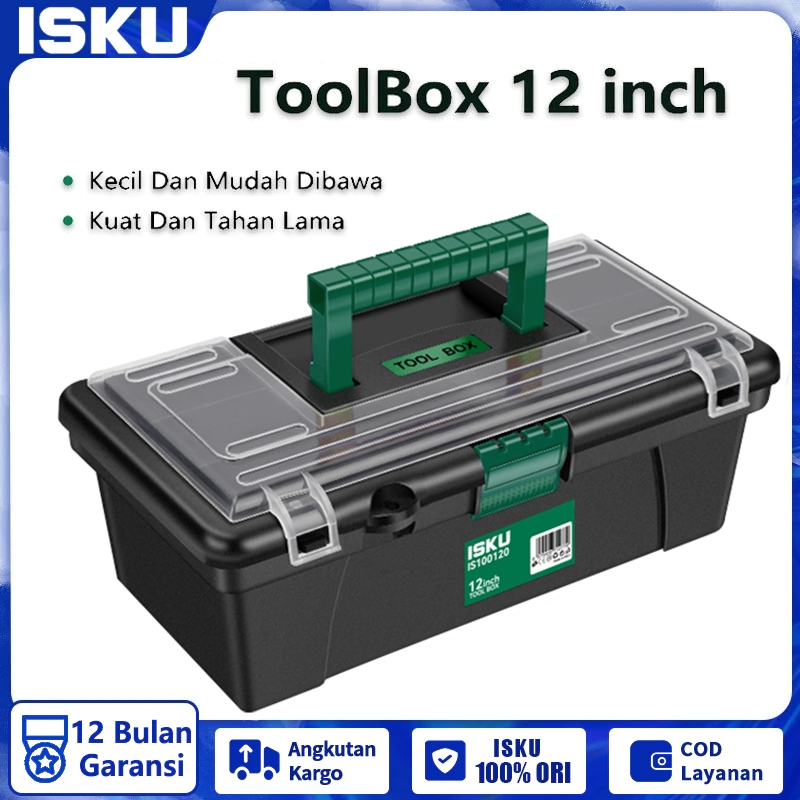 ISKU Tool Box Mini 12 Inch Kotak Perkakas Kecil/Kotak Alat Multifungsi Toolbox Plastik Bengkel Tool 