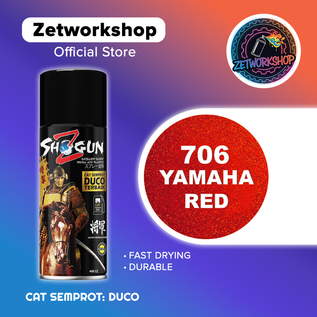 Cat Semprot Aerosol Duco - Pilok Pilox Candy Yamaha Red 706 Shogun Z Duco - Pylok Yamaha Merah Gloss