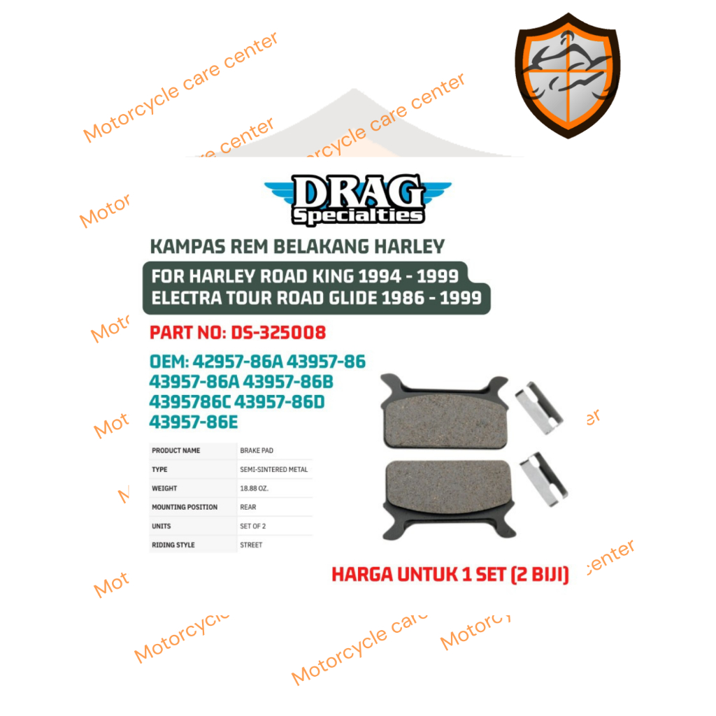 KAMPAS REM BELAKANG HARLEY ROAD KING 1994-1999 ELECTRA TOUR ROAD GLIDE 1986-1999 DS-325008 OEM 42957