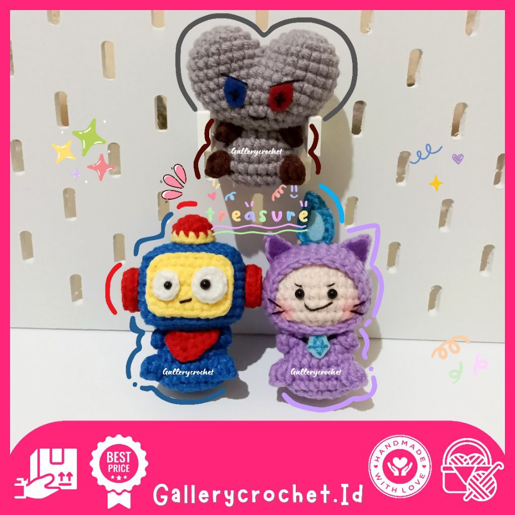 Gantungan kunci rajut amigurumi truz treasure