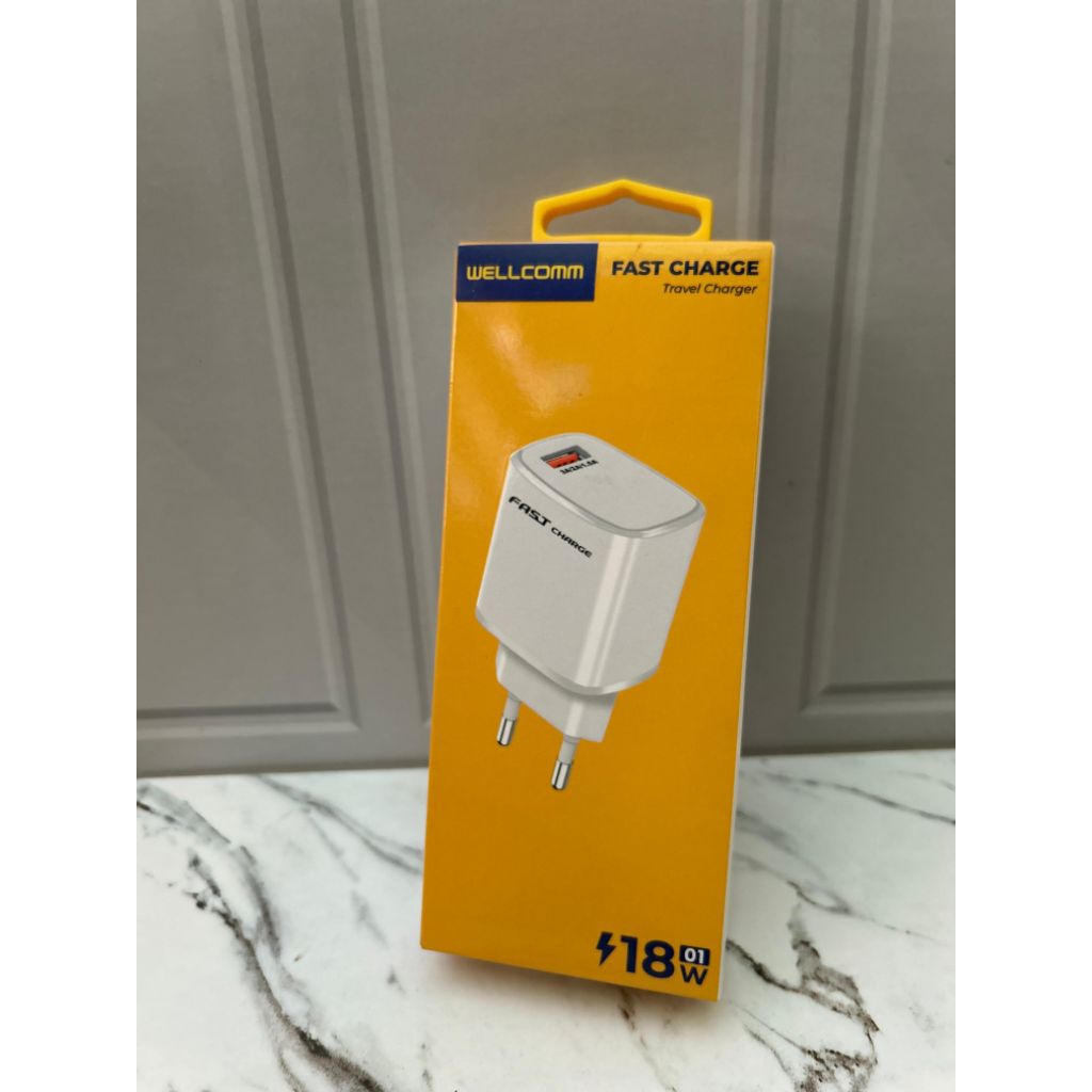 CHARGER WELLCOMM TYPE-C 18W FASTCHARGING