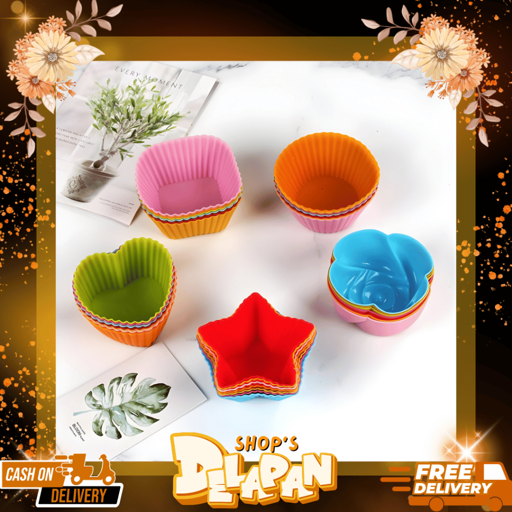 DELAPANSHOP | Cetakan Silikon Muffin  / Kue Cupcake Silikon Bulat / CETAKAN CUPCAKE / CETAKAN PUDING