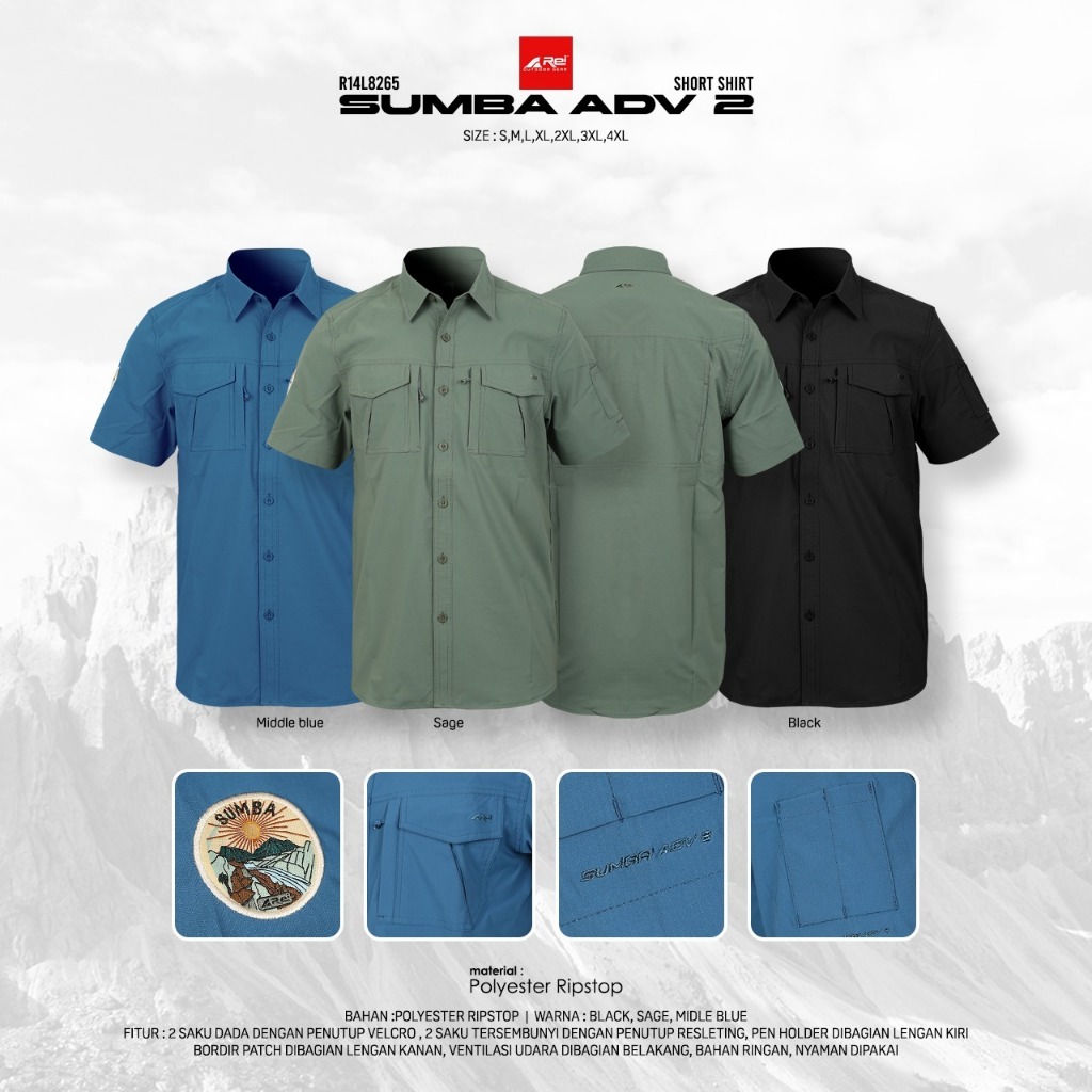 Kemeja Lengan Pendek Pria Sumba Adv Arei Outdoorgear