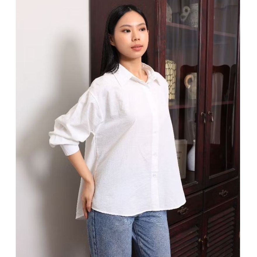 SOOVE - Linora Oversized Shirt | Kemeja Wanita Lengan Panjang | Kemeja Wanita Oversized | Kemeja Put