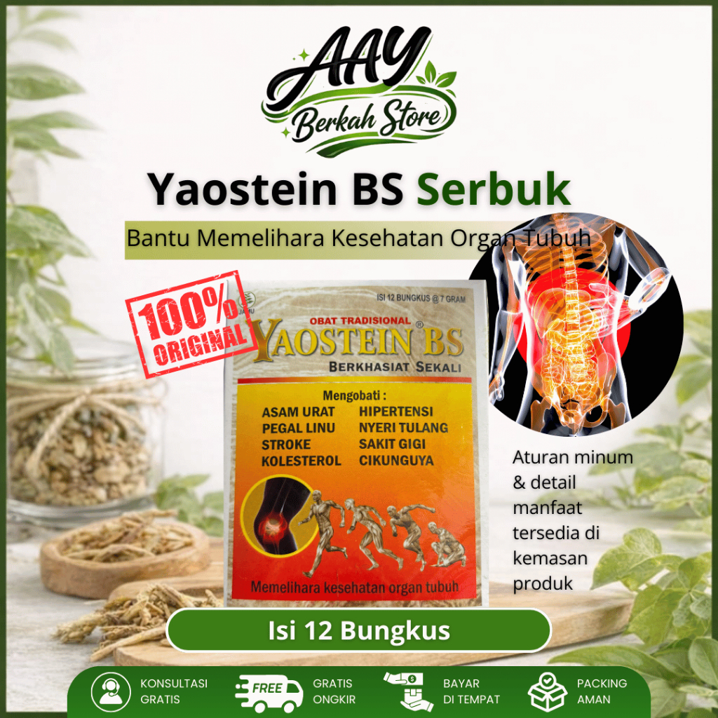 Herbal pilihan pendamping kesehatan sendi & tubuh | Yaostein Serbuk (12 bungkus)