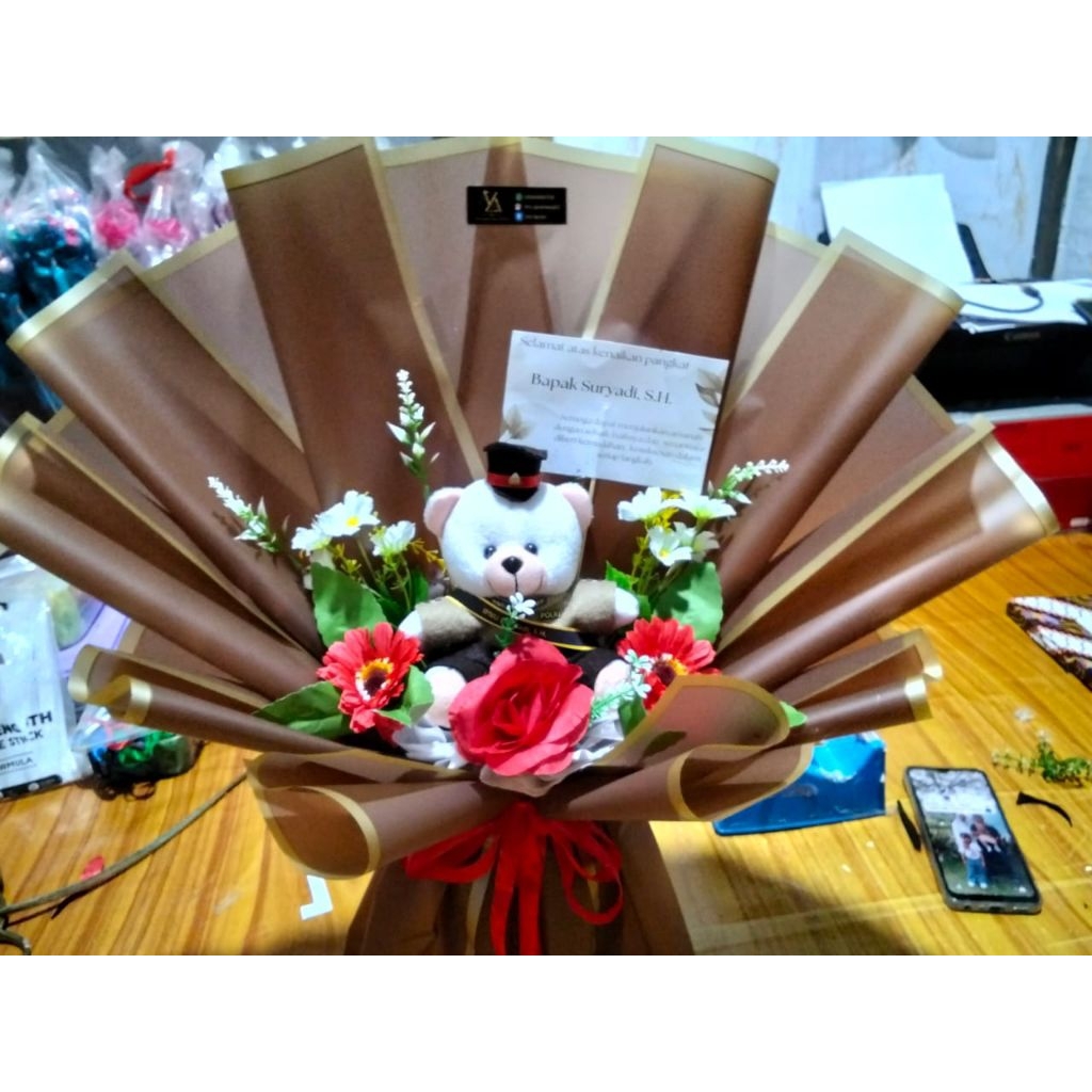 buket boneka profesi, polisi, TNI AD, TNI AL